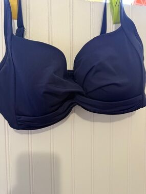 Lands' End Navy Underwire Bikini Top